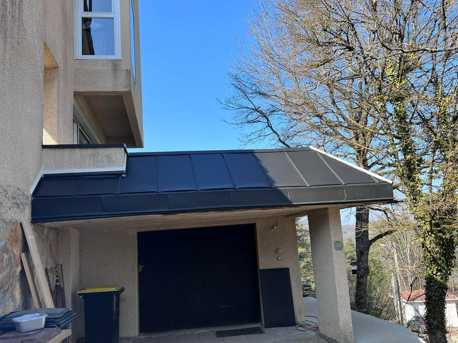 Terrasse habillée de zinc joint debout